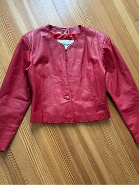 Wilson’s Leather Vintage Red Leather Cropped Jacket